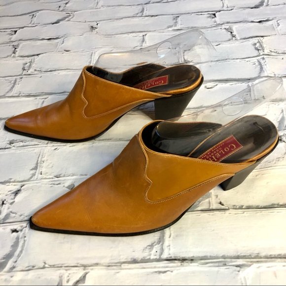 Cole Haan Country Vintage Leather Pointed Toe Mules - Picture 4 of 8